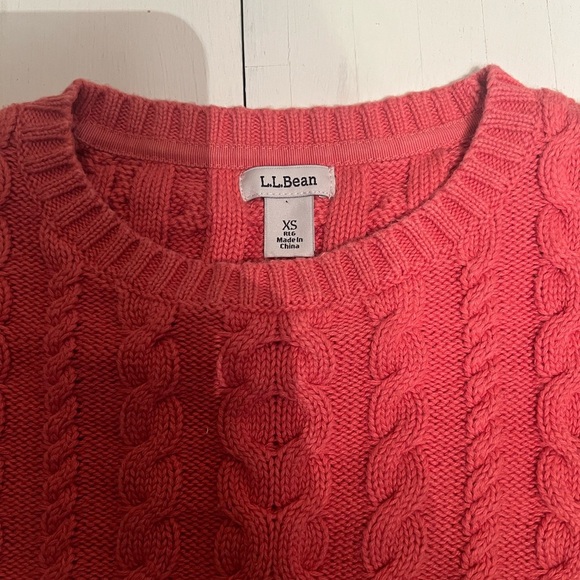 Vtg LL Bean Women’s Fisherman's Cable Knit Pink Pullover Sweater Size XS - Picture 3 of 4